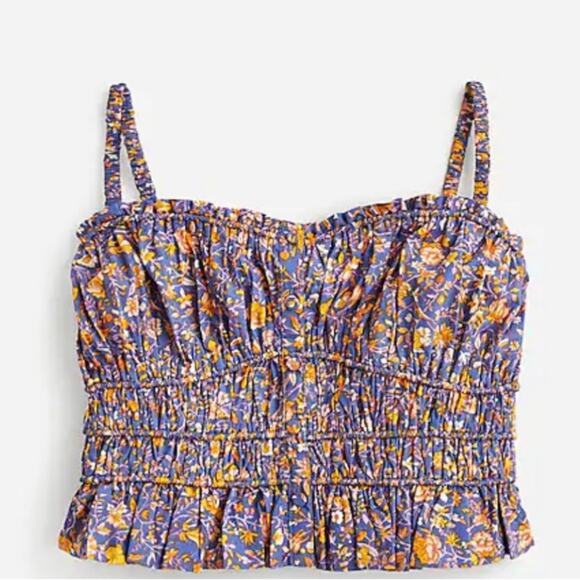 J Crew Cinched Waist Cotton Poplin Cropped Sleeveless Dressy Tank Top Size XS - Picture 3 of 10